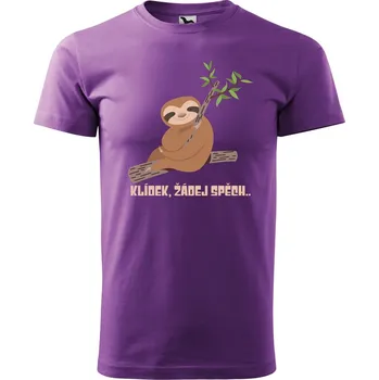 Pánské oblečení DOBRÝ TRIKO Pánské tričko s potiskem Klídek Velikost: XL, Barva: Fialová