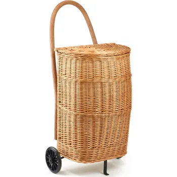 Koš na dřevo proutěný na kolečkách Farmer I.
