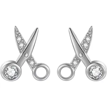 Náušnice For Silver Puzetové náušnice Nůžky se zirkony - Stříbro 925