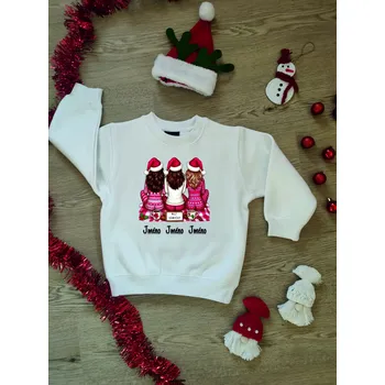 Chlapecká mikina Dětská mikina Vánoce kámošky se jménem Barva skladem: Bílá, Velikost: XXL