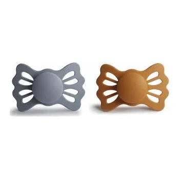 DVOJBALENIE SYMETRICKÝCH CUMLÍKOV FRIGG LUCKY GREAT GRAY/ HONEY GOLD, 6-18M, SILIKÓN