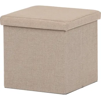 Obývací pokoj Autronic Taburet s úložným prostorem, látka krémová - TAB-461 CRM2