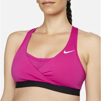 Podprsenka dámská sportovní podprsenka NIKE - PINK/WHITE - M (Nike Swoosh Sports Bra Womens)