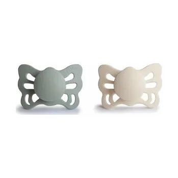 dudlíky DVOJBALENIE ANATOMICKÝCH CUMLÍKOV FRIGG BUTTERFLY CREAM/ SAGE, 0-6M, SILIKÓN
