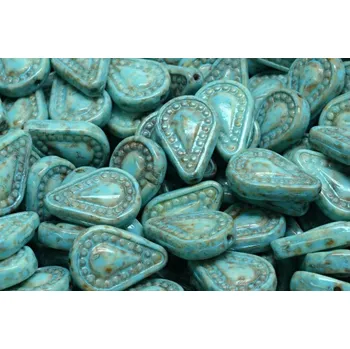 Dětské navlékací korálky Filigránová slzička č.4224 (14x10mm)