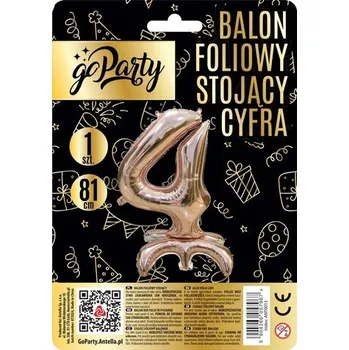 Balónek Balon foliowy stojący 4 rose gold 81cm