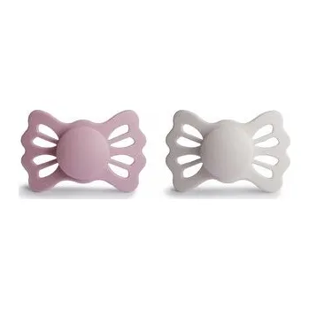 DVOJBALENIE SYMETRICKÝCH CUMLÍKOV FRIGG LUCKY PRIMROSE/ SILVER GRAY, 6-18M, SILIKÓN