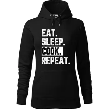 Dámská mikina DOBRÝ TRIKO Dámská mikina s potiskem Cook Velikost dámské mikiny: XS, Barva: Černá