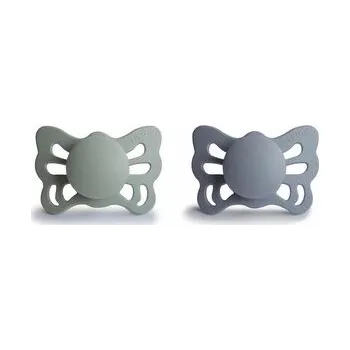 dudlíky DVOJBALENIE ANATOMICKÝCH CUMLÍKOV FRIGG BUTTERFLY SAGE/ GREAT GRAY, 0-6M, SILIKÓN