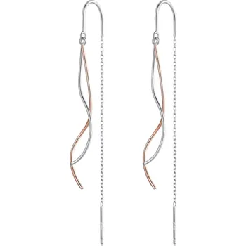 Náušnice For Silver Visací dvoubarevné náušnice s řetízkem - Stříbro 925