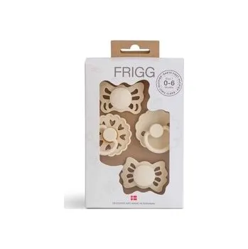 dudlíky ŠTVORBALENIE CUMLÍKOV FRIGG BABY´S FIRST- FLORAL HEART, CREAM