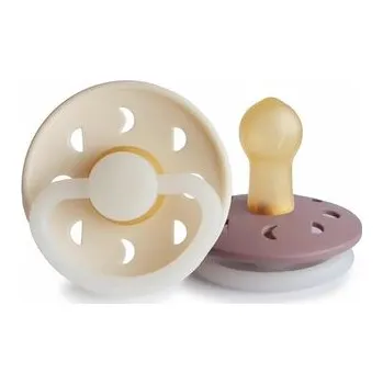dudlíky DVOJBALENIE CUMLÍKOV FRIGG MOON PHASE NIGHT CREAM/ TWILIGHT MAUVE, 0-6M, KAUČUK