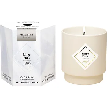 Svíčka My Jolie Candle Vonná svíčka 36h s náramkem Silver Les Surprenantes Svěží prádlo 320289 + 2 měsíce na vrácení zboží