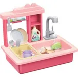 Teddies kuchyňský dřez s vodovodním kohoutkem na baterie a doplňky - Růžový
