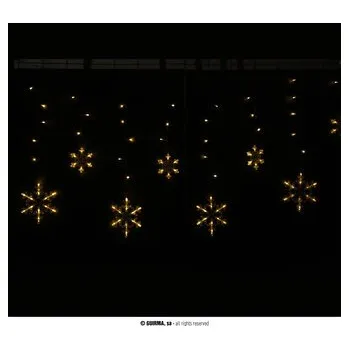 Vánoční dekorace Svítící vánoční závěs s vločkami 2 m x 0,7 m