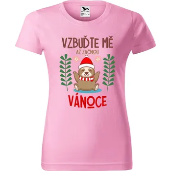 DOBRÝ TRIKO Dámské tričko s potiskem Vzbuďte mě Barva: Růžová, Velikost: S