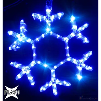 Vánoční dekorace Vánoční LED osvětlení vločka 50 cm s FLASH efektem bílá studená s bílá studená flash