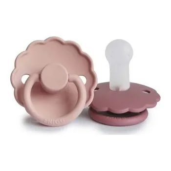 dudlíky DVOJBALENIE CUMLÍKOV FRIGG DAISY BLUSH/ DUSTY ROSE, +6M, SILIKÓN