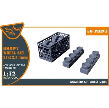 Plastikový model 1/72 HMMWV wheel set 37x12,5 tires (T-MODEL)