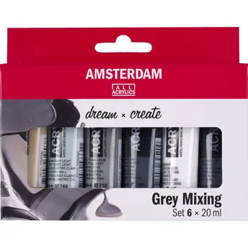 Vodová barva Sada akrylových barev Amsterdam Standard Grey Mixing 6 x 20 ml
