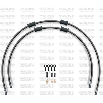 Race hadice přední brzdy sada venhill powerhoseplus duc-11000fb-bk (2 hadice v sadě) černé hadice, černé koncovky