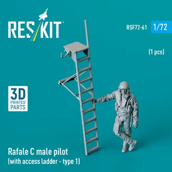 Plastikový model 1/72 Rafale C male pilot w/ access ladder type 1
