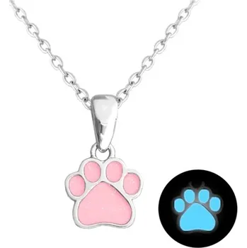 Šperk Stříbrný svítící náhrdelník tlapka JMAD0025PN38