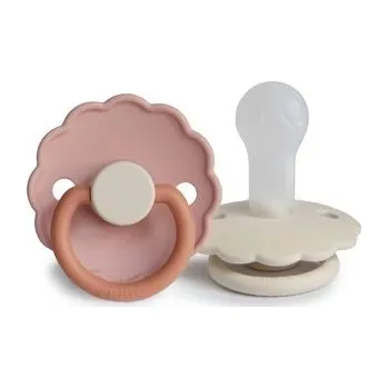 dudlíky DVOJBALENIE CUMLÍKOV FRIGG DAISY BISCUIT/ CREAM, +6M, SILIKÓN