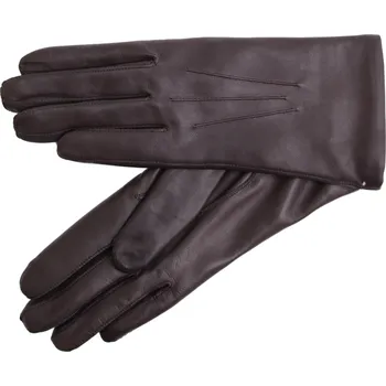 Rukavice Špongr Dámské kožené rukavice MARGIT KAŠMÍR tmavě hnědé Velikost: 9"
