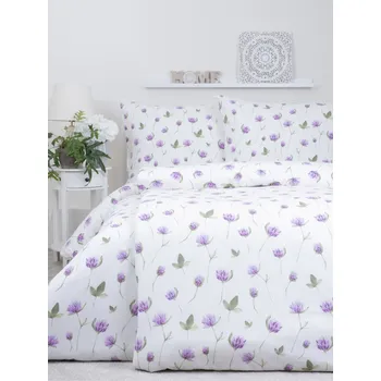 Povlečení MKLuzkoviny.cz Francouzské flanelové povlečení - Jetel 140 x 200, 70 x 90 cm zip