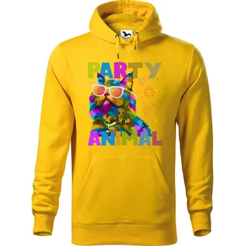 Pánská mikina DOBRÝ TRIKO Pánská mikina s potiskem Party animal Velikost pánské mikiny: L, Barva: Žlutá