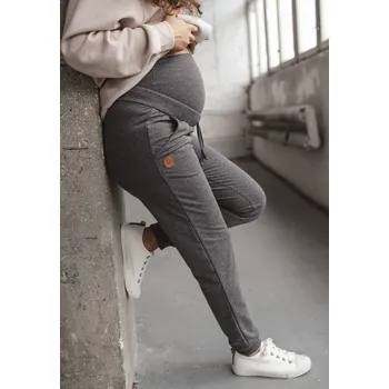 Milk & Love Těhotenské tepláky 2v1 Sweat Pants tmavě šedé bavlněné Velikost: XS