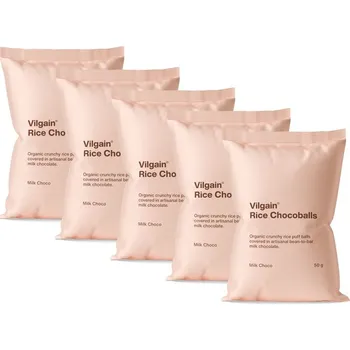 Čokoláda Vilgain Rice Chocoballs BIO – 5x&nbsp;mléčná čokoláda 50&nbsp;g