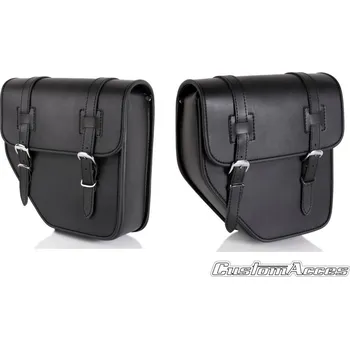 Zavazadlo na motocykl Kožená sedlová brašna customacces ibiza api001n černý pár