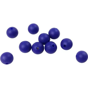 Dětské navlékací korálky Natana silikonové korálky tmavě modrá 9 mm 10 kusů
