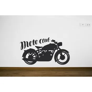 Samolepící dekorace Lepy.cz Samolepka na zeď Motorka - Moto club Velikost (šířka x výška): 60x33cm, Barevná varianta: Tmavě modrá