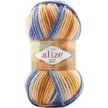 Alize Superlana maxi batik 7914 béžovo-modrá