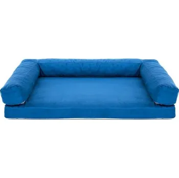 Pelíšek pro psa Aminela pelíšek s okrajem 120x80cm Half and Half modrá/světle šedá