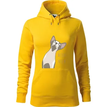 Dámské oblečení DOBRÝ TRIKO Dámská mikina s potiskem Sphynx Velikost dámské mikiny: M, Barva: Žlutá