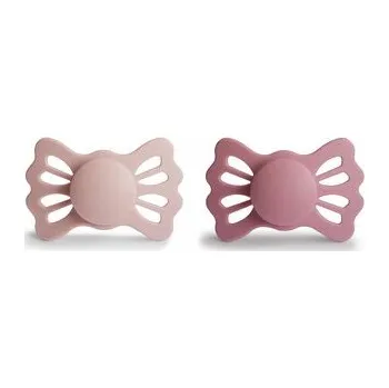 dudlíky DVOJBALENIE SYMETRICKÝCH CUMLÍKOV FRIGG LUCKY BLUSH/ CEDAR, 6-18M, SILIKÓN