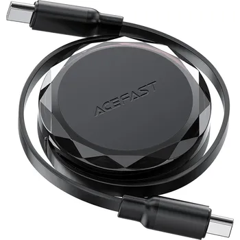 Datový kabel Acefast C13-03 svinovací kabel USB-C - USB-C / 0,8m / 60W (20V / 3A) černý