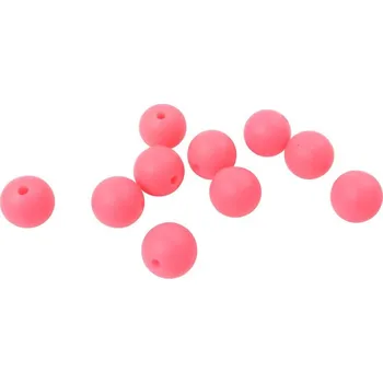 Dětské navlékací korálky Natana silikonové korálky neonová růžová 9 mm 10 ks
