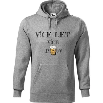 Pánská mikina DOBRÝ TRIKO Pánská mikina s potiskem Víc piv Velikost pánské mikiny: 5XL, Barva: Tmavě šedý melír