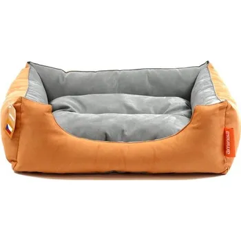 Pelíšek pro psa Aminela pelíšek s polštářem M oranžová/šedá 70x60cm
