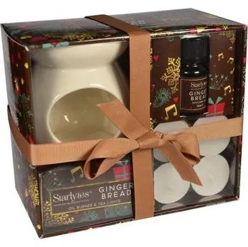Svíčka Starlytes Christmas Dárková sada Aromalampa + olej 10 ml + svíčka 4 ks