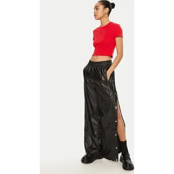 HUGO Kalhoty z imitace kůže Hileda-1_B 50522349 Černá Straight Leg 36