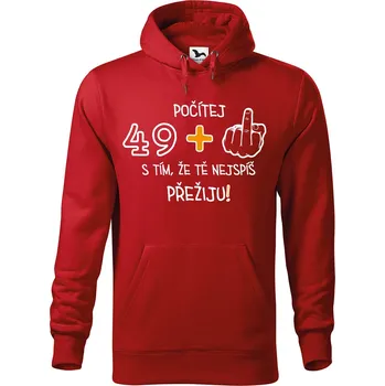 Pánská mikina DOBRÝ TRIKO Pánská mikina s potiskem 49+1 Velikost pánské mikiny: 4XL, Barva: Červená