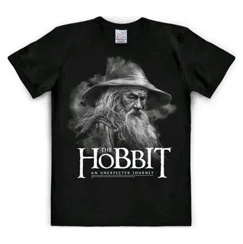Pánské tričko Pánské tričko Hobbit: Gandalf (L) černé bavlna