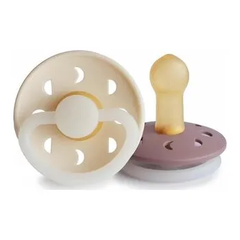 dudlíky DVOJBALENIE CUMLÍKOV FRIGG MOON PHASE NIGHT CREAM/ TWILIGHT MAUVE, +6M, KAUČUK