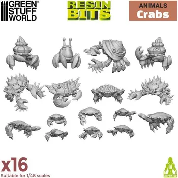 Plastikový model 3D Printed Set Crabs – 3D tištění krabi (16 ks)